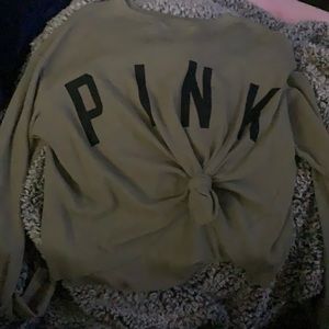 Victoria Secret PINK OLIVE AND BLACK LONG SLEEVE TOP